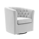 Jamal Tufted Performance Velvet Swivel Armchair