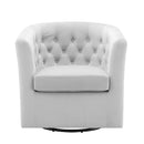 Jamal Tufted Performance Velvet Swivel Armchair