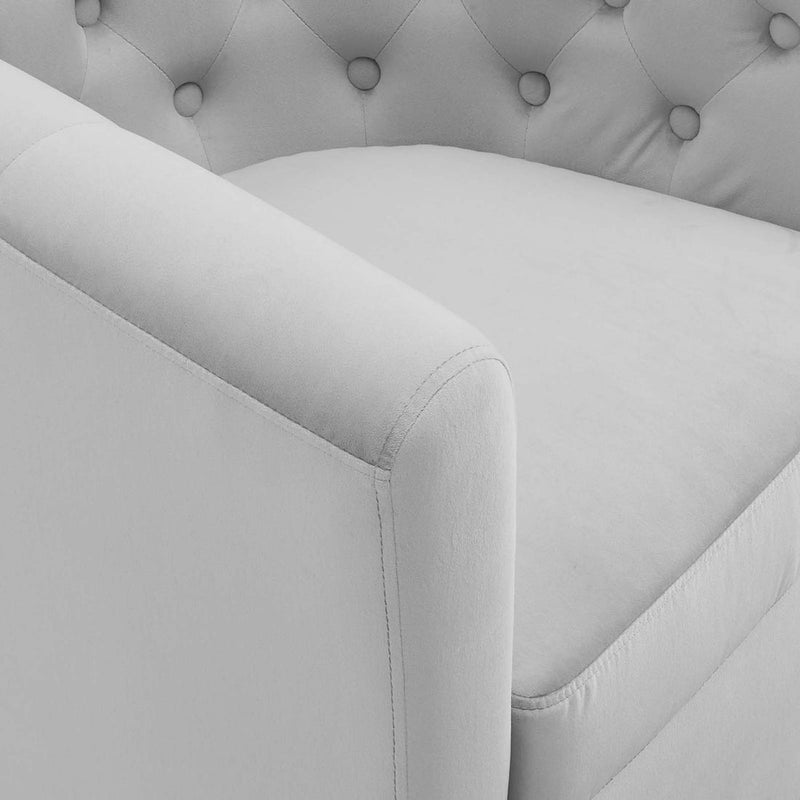 Jamal Tufted Performance Velvet Swivel Armchair