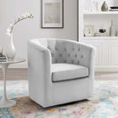 Jamal Tufted Performance Velvet Swivel Armchair