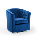 Jamal Tufted Performance Velvet Swivel Armchair