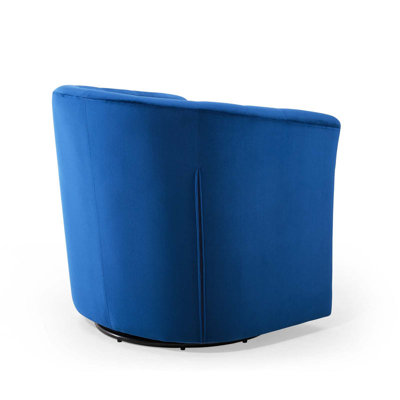 Jamal Tufted Performance Velvet Swivel Armchair