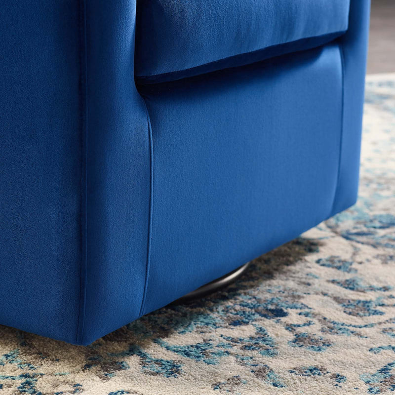 Jamal Tufted Performance Velvet Swivel Armchair