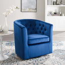 Jamal Tufted Performance Velvet Swivel Armchair