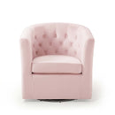 Jamal Tufted Performance Velvet Swivel Armchair
