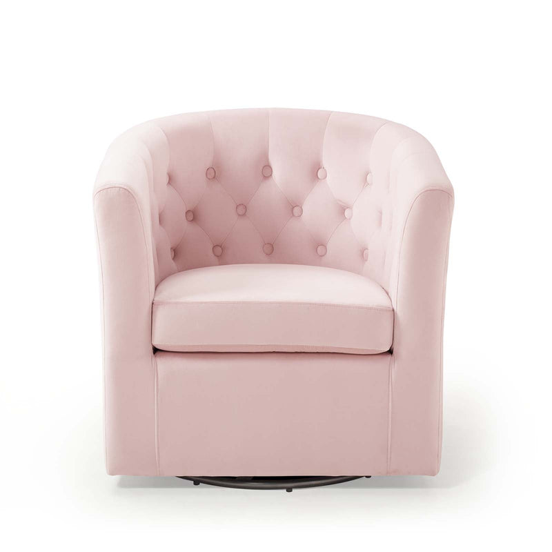 Jamal Tufted Performance Velvet Swivel Armchair