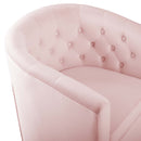 Jamal Tufted Performance Velvet Swivel Armchair