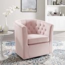 Jamal Tufted Performance Velvet Swivel Armchair