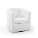 Jamal Tufted Performance Velvet Swivel Armchair