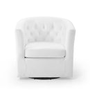 Jamal Tufted Performance Velvet Swivel Armchair
