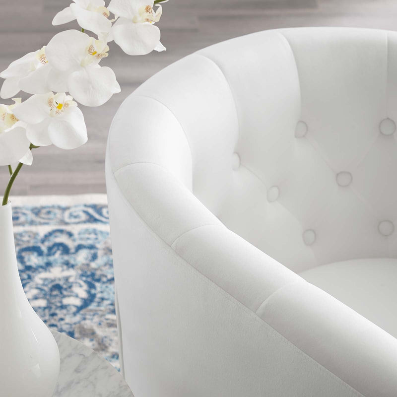Jamal Tufted Performance Velvet Swivel Armchair