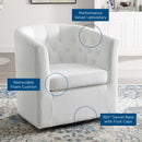 Jamal Tufted Performance Velvet Swivel Armchair