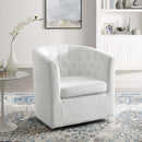 Jamal Tufted Performance Velvet Swivel Armchair