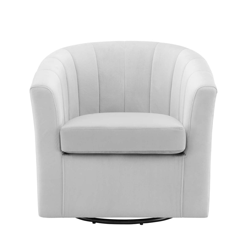 Jamal Performance Velvet Swivel Armchair