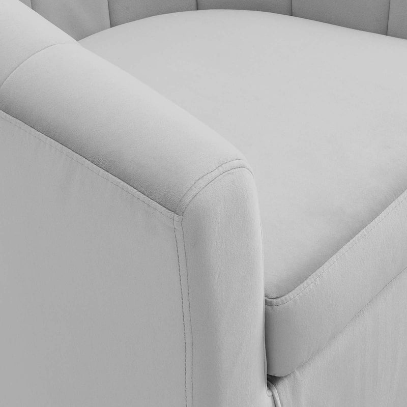 Jamal Performance Velvet Swivel Armchair