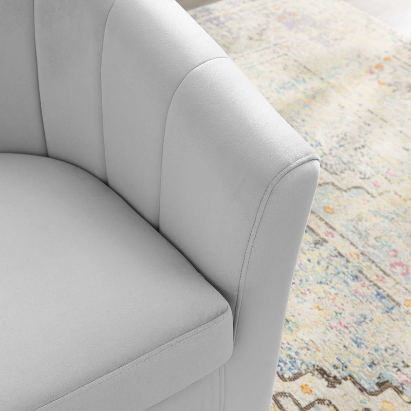 Jamal Performance Velvet Swivel Armchair