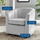 Jamal Performance Velvet Swivel Armchair