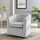 Jamal Performance Velvet Swivel Armchair