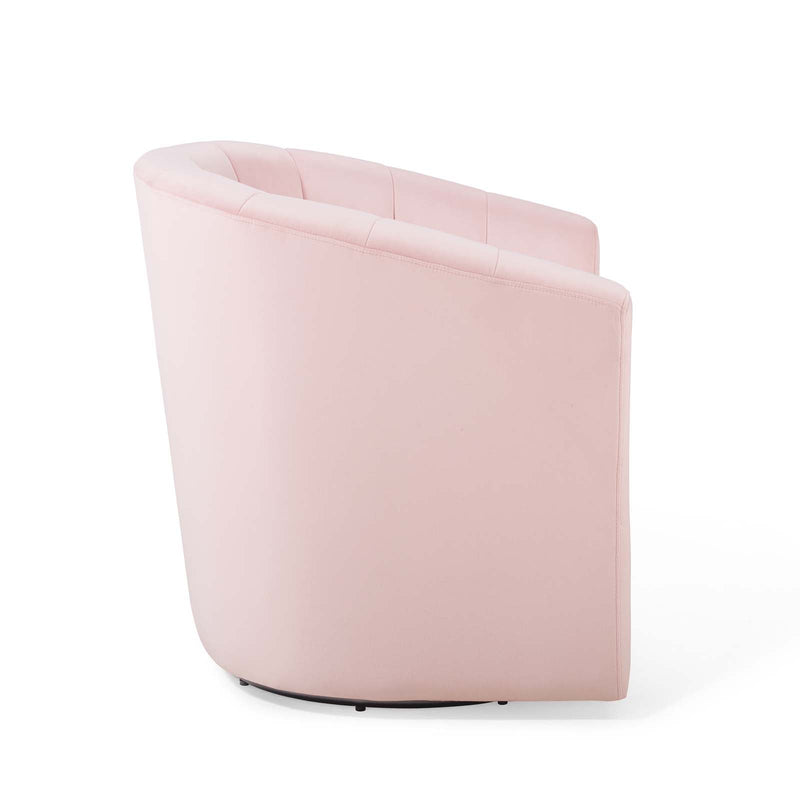 Jamal Performance Velvet Swivel Armchair