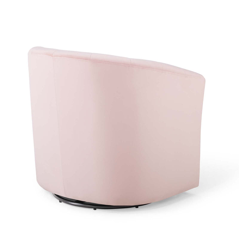 Jamal Performance Velvet Swivel Armchair