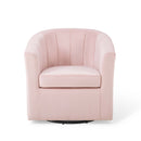 Jamal Performance Velvet Swivel Armchair