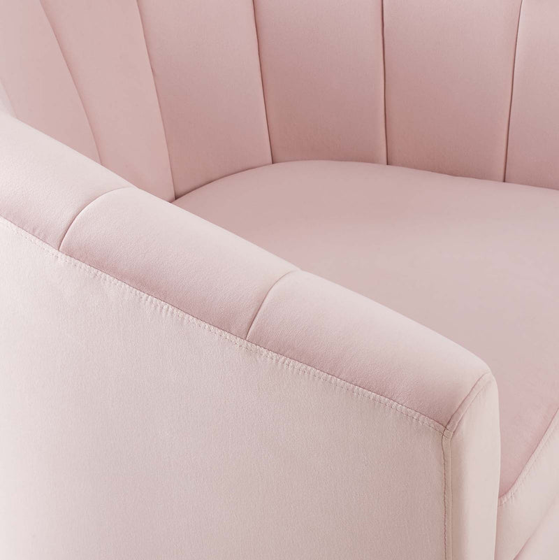Jamal Performance Velvet Swivel Armchair
