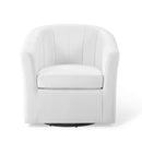 Jamal Performance Velvet Swivel Armchair