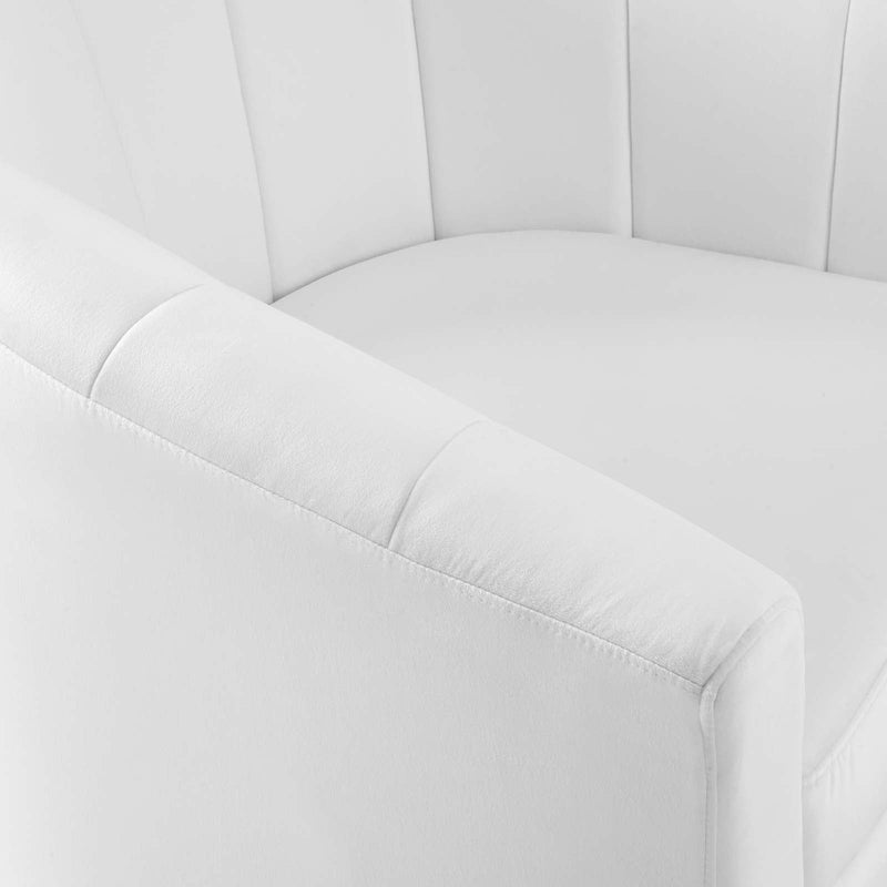 Jamal Performance Velvet Swivel Armchair
