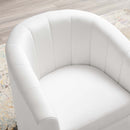 Jamal Performance Velvet Swivel Armchair
