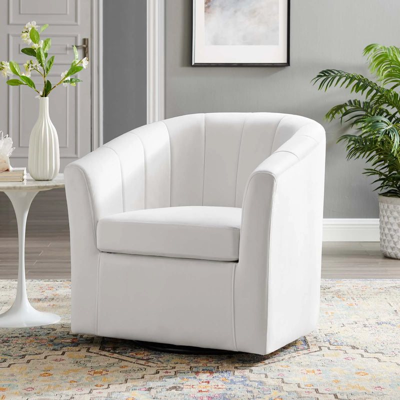 Jamal Performance Velvet Swivel Armchair