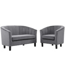 Jamal Velvet Loveseat and Armchair Set