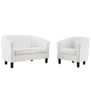 Jamal Velvet Loveseat and Armchair Set
