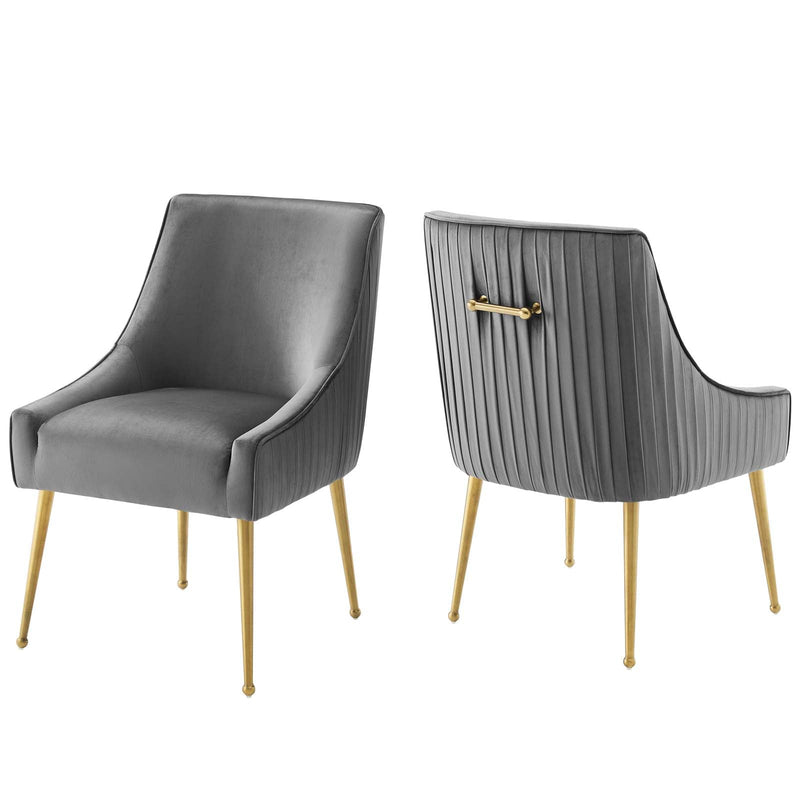 Avery Pleated Back Upholstered Performance Velvet Dining Chair