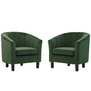 Jamal Channel Tufted Performance Velvet Armchair Set of 2