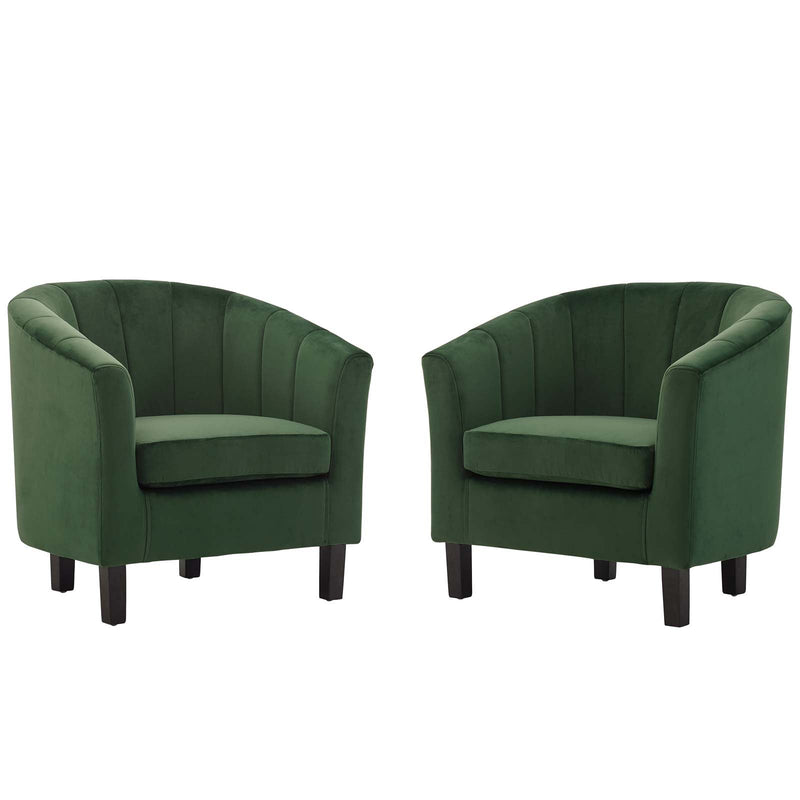 Jamal Channel Tufted Performance Velvet Armchair Set of 2