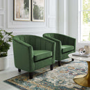 Jamal Channel Tufted Performance Velvet Armchair Set of 2