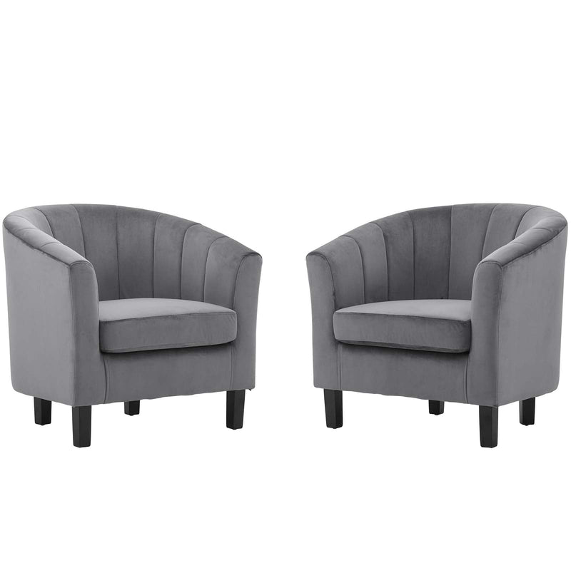 Jamal Channel Tufted Performance Velvet Armchair Set of 2