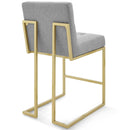 Eliseo Gold Stainless Steel Upholstered Fabric Counter Stool Set of 2