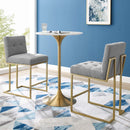 Eliseo Gold Stainless Steel Upholstered Fabric Counter Stool Set of 2