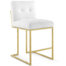 Eliseo Gold Stainless Steel Upholstered Fabric Counter Stool Set of 2