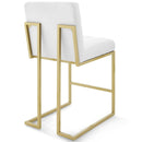 Eliseo Gold Stainless Steel Upholstered Fabric Counter Stool Set of 2