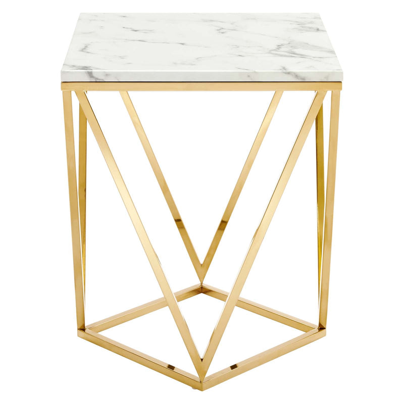 Jessie Gold Metal Stainless Steel End Table