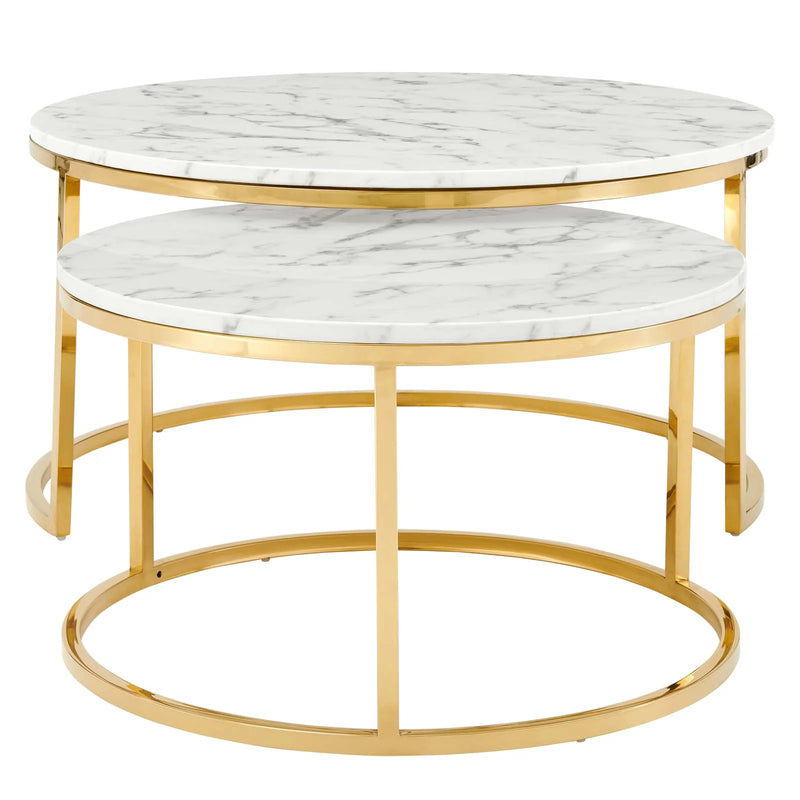 Adelaide Artificial Marble Nesting Coffee Table