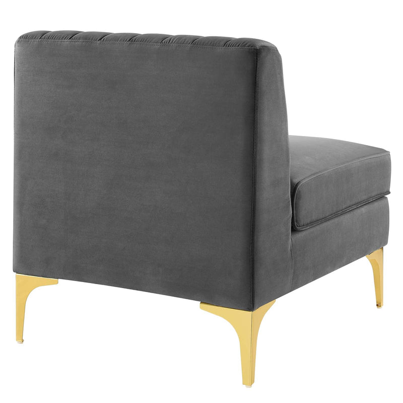 Arianna Channel Tufted Performance Velvet 3-Seater Sofa