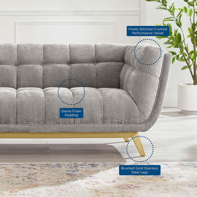 Atharv Crushed Performance Velvet Sofa