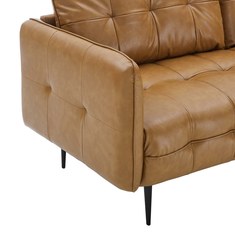 Sasha Tufted Vegan Leather Sofa