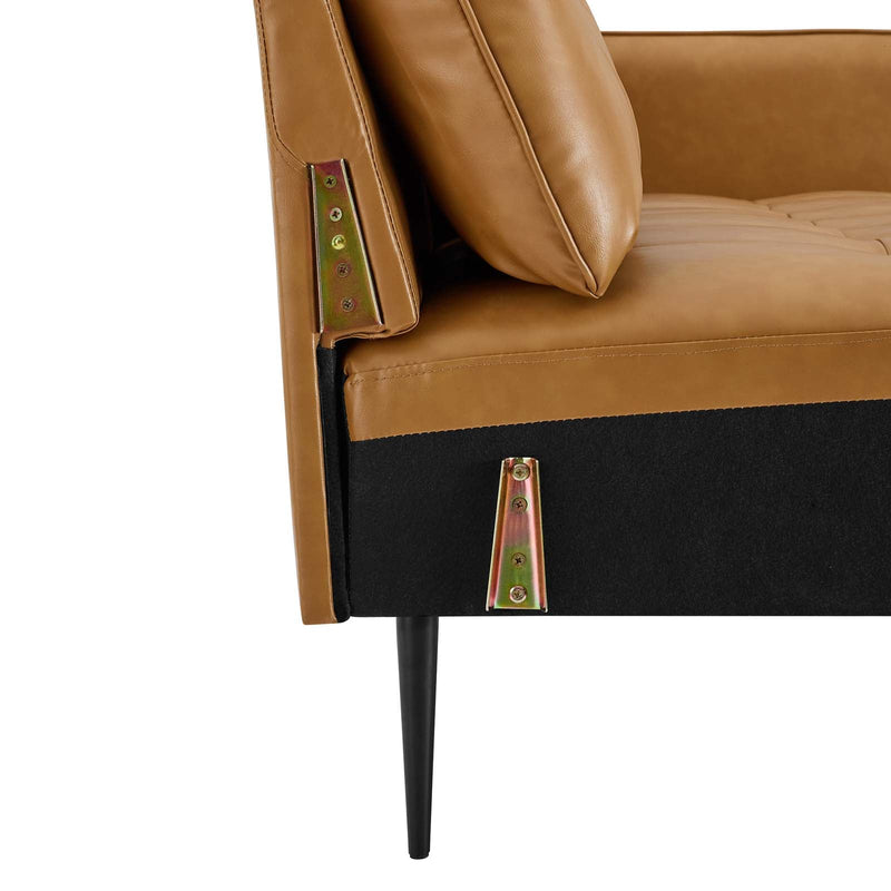 Sasha Tufted Vegan Leather Sofa