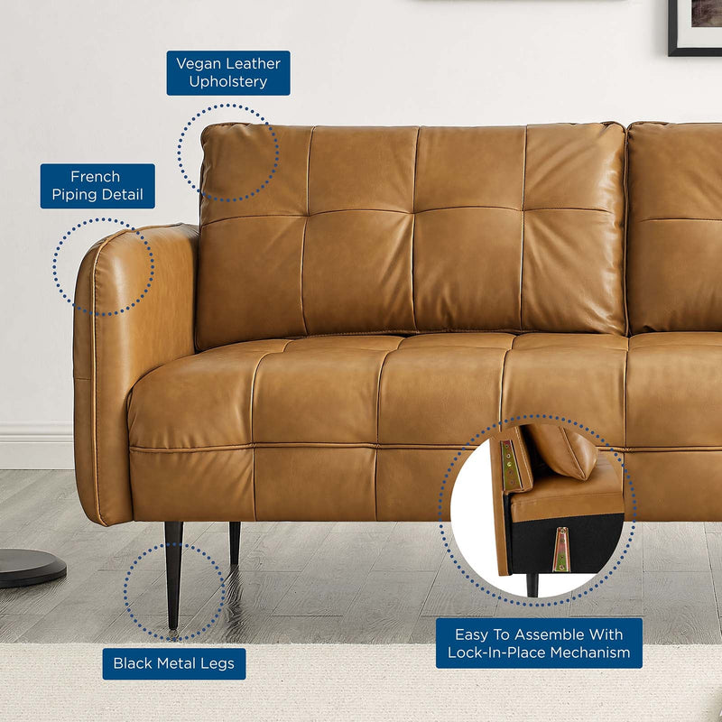 Sasha Tufted Vegan Leather Sofa
