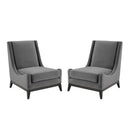 Greyson Lounge Chair Upholstered Performance Velvet Set of 2
