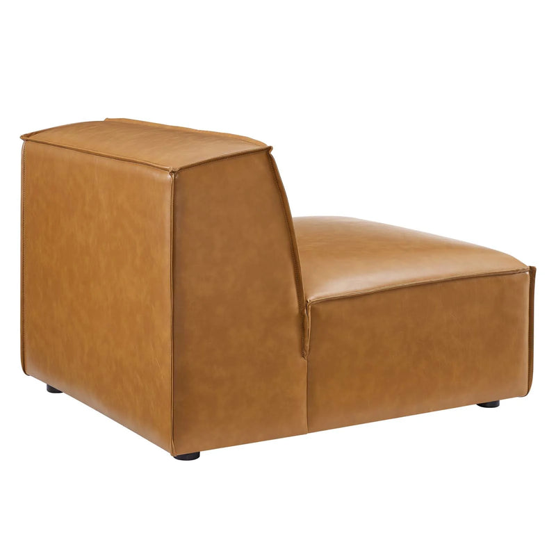 Rhea Vegan Leather Sectional Sofa Armless Chair